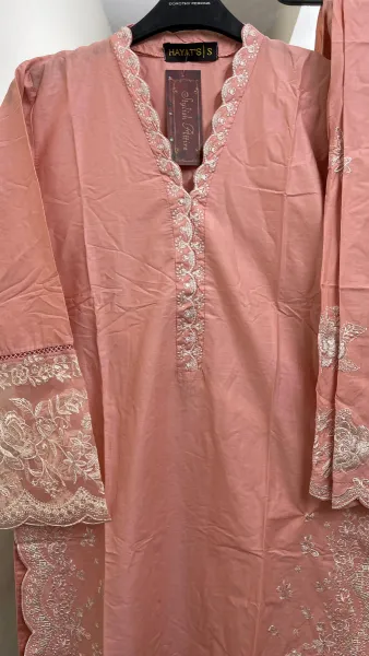 Pakistani Original Hayat Stitched Cotton Co-ords 2 Pcs _ Pink 